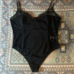 Boohoo plus lace detail bodysuit